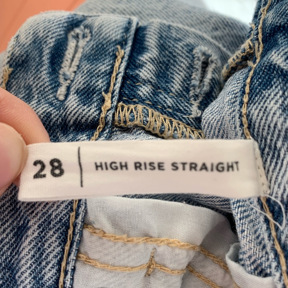 PACSUN High Rise Straight Ripped Button Fly Jeans - Picture 4 of 11